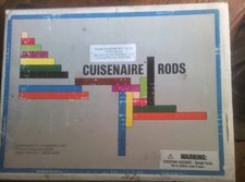 Cuisenaire Rods Set 4 Books Math Manipulative Wood Vtg Original Box School 1983
