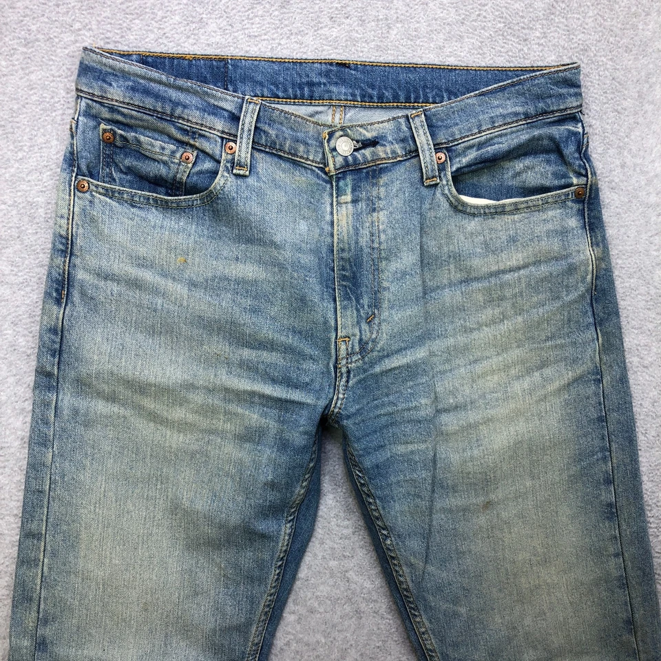 Jeans Levi's 513 Para Hombre 34x30 Azul Calce Ajustado Corte Recto Elástico Denim Lavado Ligero Foto 2 de 4