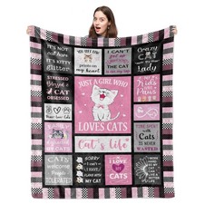 Cat Blanket Gifts 50"x60", Cat Gifts for Women, Cat Lover/Mom/Lady Gifts