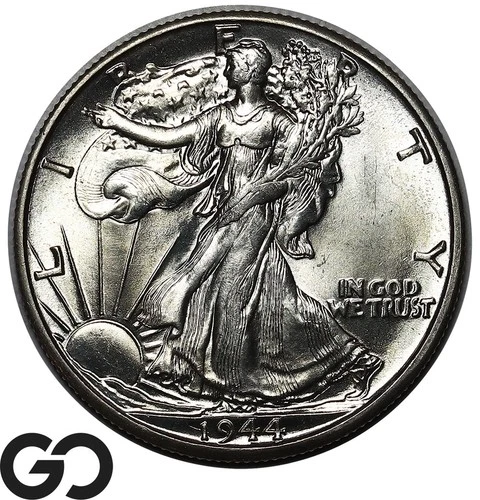 1944-D Walking Liberty Half Dollar, Premium Quality Superb Gem BU++