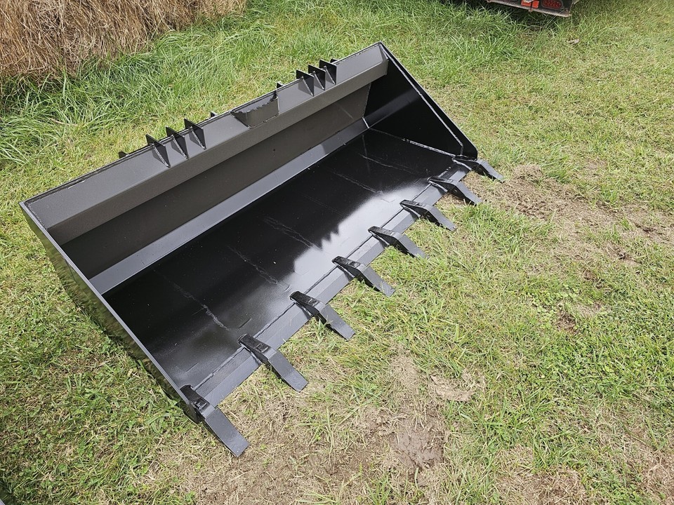 NEW 72"HEAVY DUTY SKID STEER DIRT BUCKET WITH TEETH/BOBCAT/TRACTOR eBay