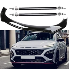 Front Bumper Lip Body Kit Spoiler Splitter Glossy Black For Hyundai Kona V