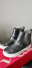 NINA Pammela Pewter Girl Boots Shoes silver Size US 13 Youth .
