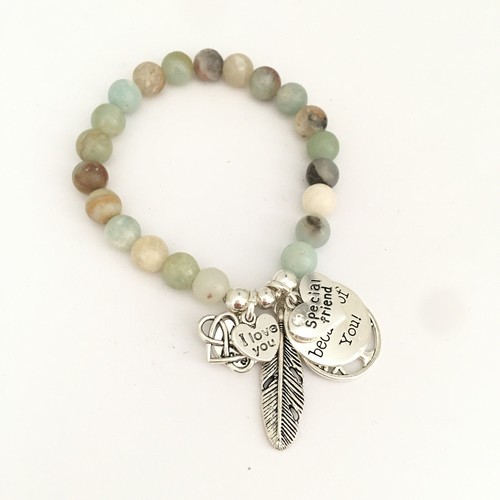 Love You Bff Friendship Best Friend Gift Bracelet Infinity Heart Tree Charm - Picture 4 of 6