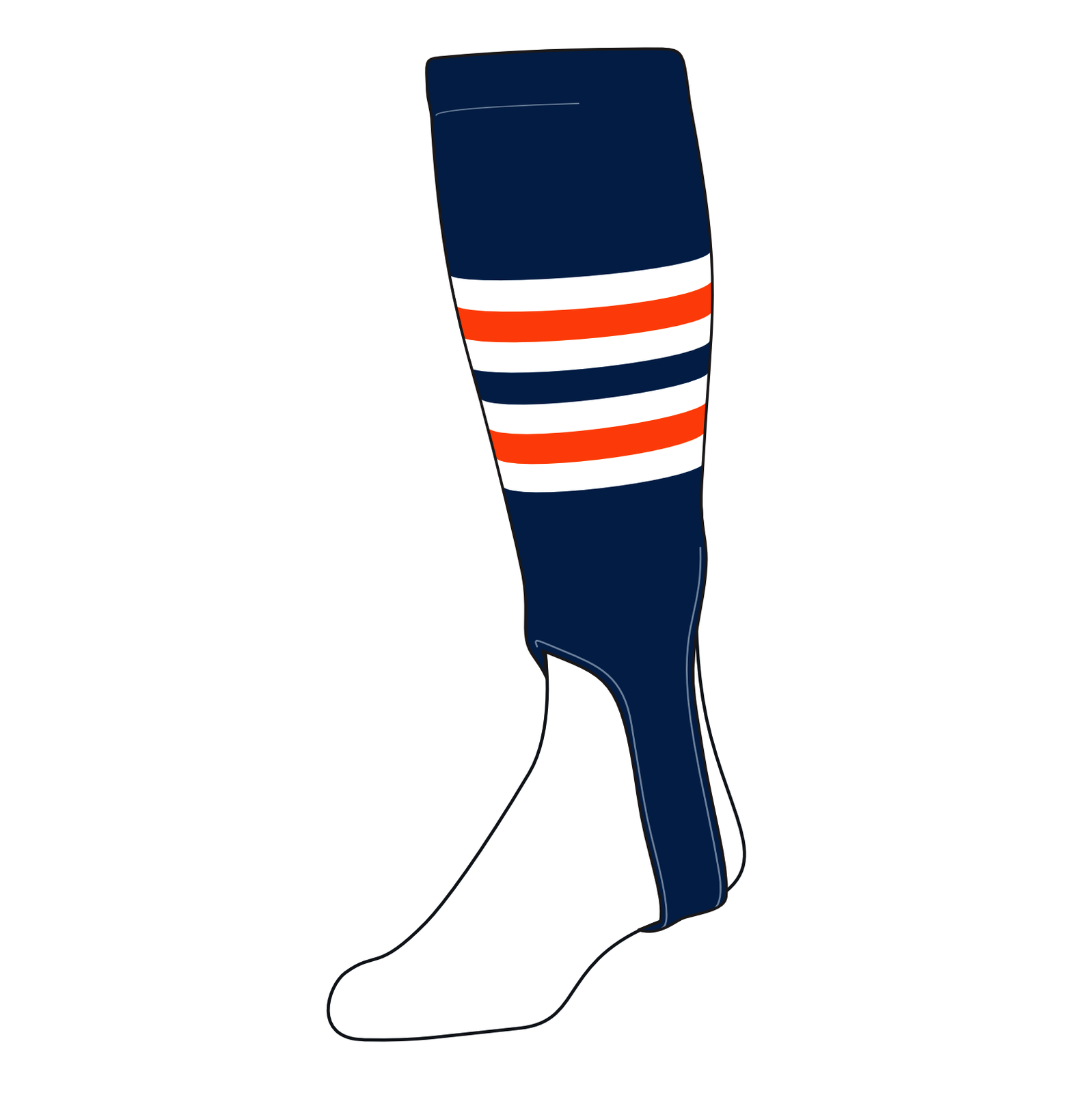 Bas De Baseball TCK Taille M (200E, 7in) – Cardinal, Blanc, Graphite