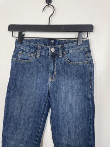 Gap Girls Girlfriend Fit Jeans Dark Wash Cotton Size 8 Regular - Picture 2 of 5