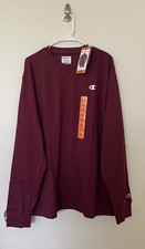 Champion Long Sleeve Burgundy Crewneck Pullover French Terry Men  s XXL NWT
