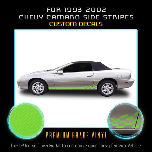 For 1993-2002 Camaro Side Stripes Graphic Decal Overlay Matte Carbon Fiber Vinyl - Picture 7 of 15