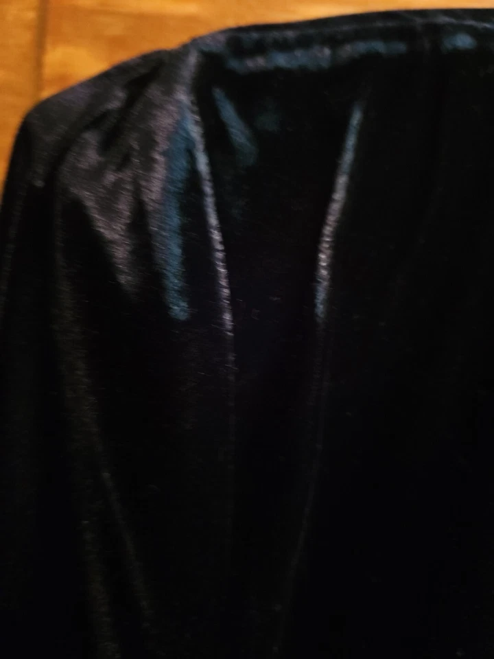 Abrigo De Colección Años 80 Mujer S* Terciopelo Negro Vacaciones Evento Noche Ópera Gótico Bolsillos Largos Foto 2 de 4