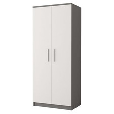 Kleiderschrank Kinderzimmer Schrank Jugendzimmer OMEGA II 06 80 cm Grau/Weiß