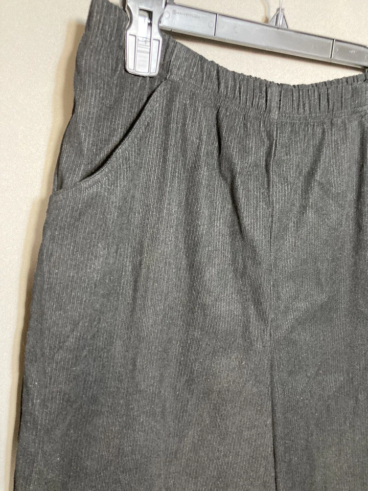 Pantalones para mujer Graff 12 negros de pana tirar de negocios carrera bolsillos rectos Foto 2 de 4