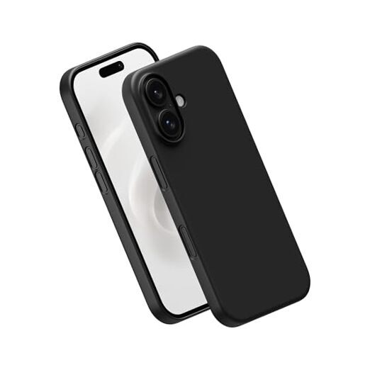 Magnetic Case Compatible with iPhone 16 (Black) – Embedded MagSafe i16 - Black