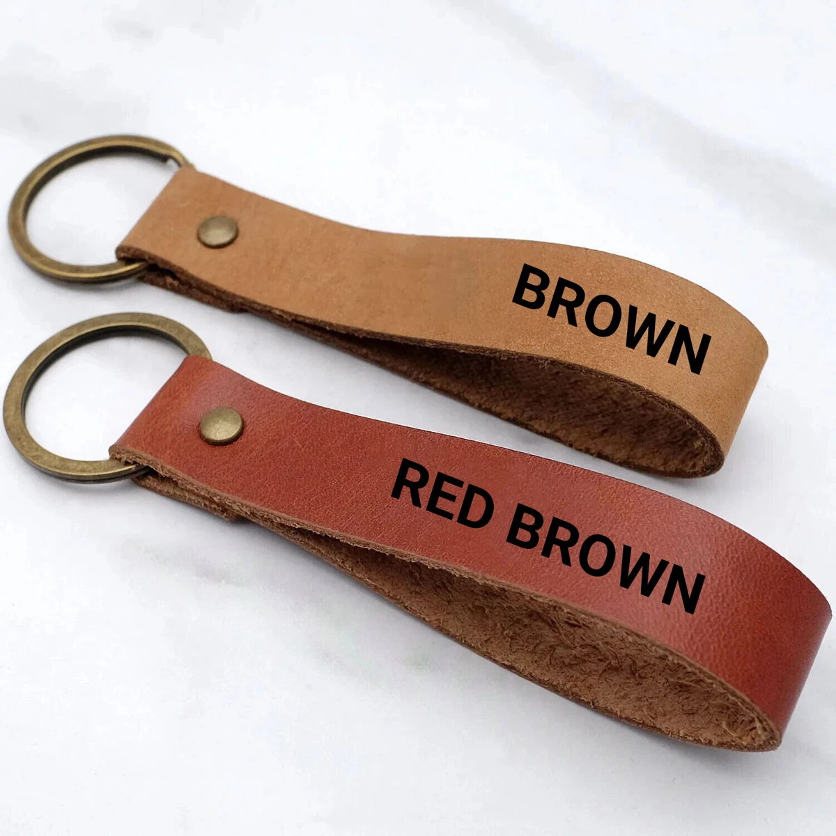 Personalized Leather Keychain, Customized Keychain, Custom Leather