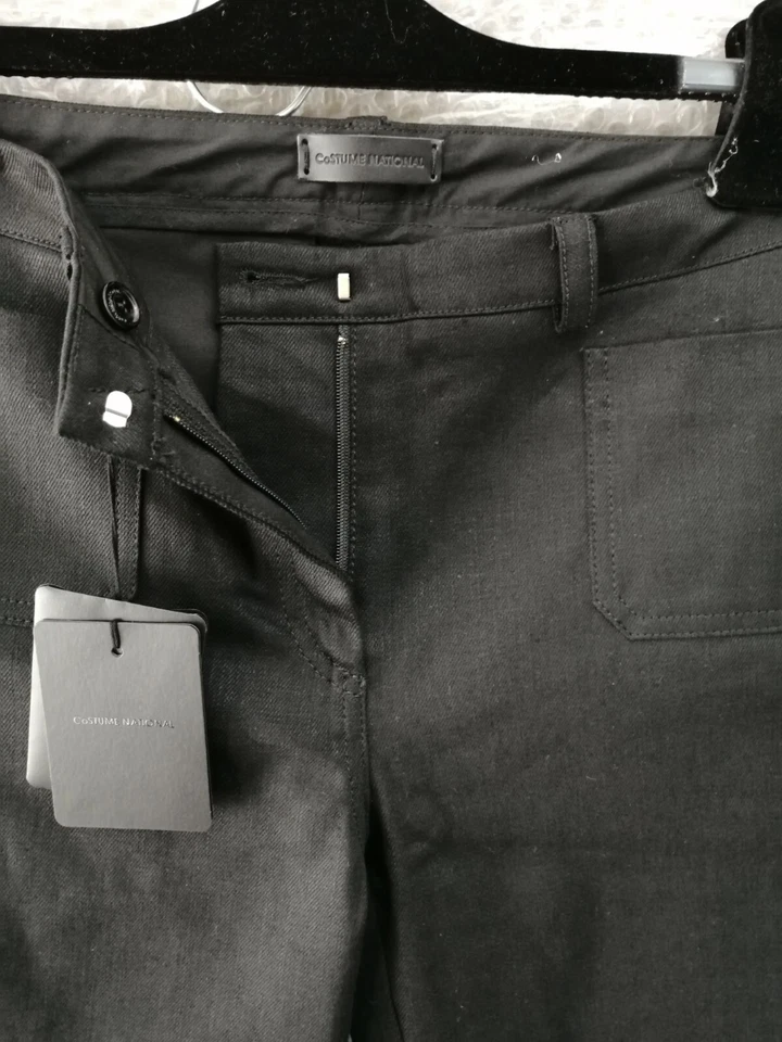 CoSTUME NATIONAL -  PANTALONI NERO DONNA  - MADE IN ITALY - TG 38 - Imagen 3 de 4