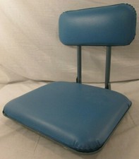Vintage 1950s Folding Stadium Bleacher Seat Blue Cushion With Urethane Foam Pad
