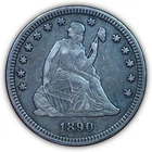 1890 Seated Liberty Quarter Extremely Fine XF Coin #19081