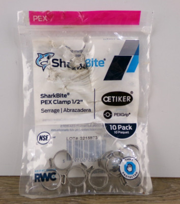 (10-Pk) Shark Bite Clamp Ring Plumbing Fitting Stainless Steel 1/2'' UC953A A5