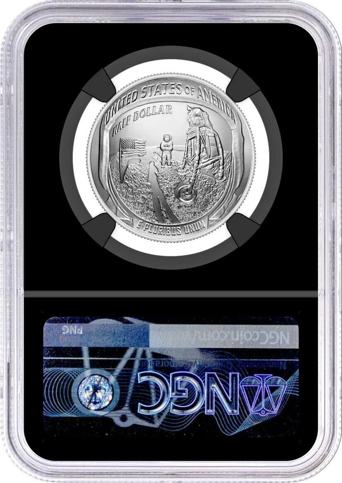 2019 D 50C Apollo 11 50th Anniversary Half Dollar NGC MS70 First Releases - Image 2 of 2