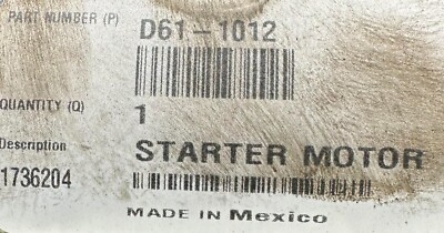 D61-1012 Genuine Paccar Starter For MX EPA13 OEM - New | eBay