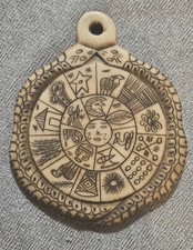 Peruvian Hand carved Inca's calendar -Caliza stone- snake design, 13 cm