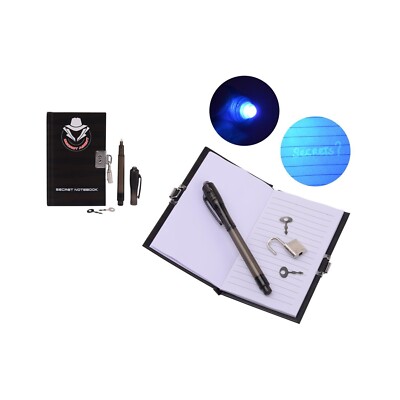 40-Page Secret Agent Notebook Spy Diary with Invisible Ink Pen for