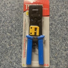 Network Electronic Tools RJ45 Crimp Tool Kit w/ Wire Stripper, RJ45 Ends, Covers