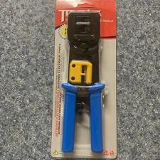 Network Electronic Tools RJ45 Crimp Tool Kit w/ Wire Stripper, RJ45 Ends, Covers