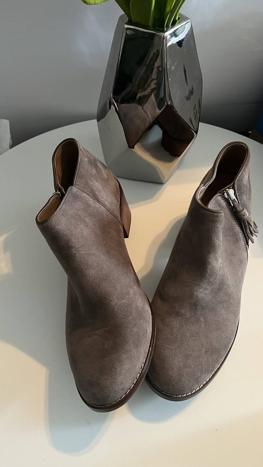 Vionic Serena gray neutral booties with tasseled … - image 1