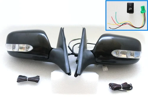 LED Auto Power Fold Mirrors For 2002 03 04 05 2006 Toyota Camry L&R Paintable