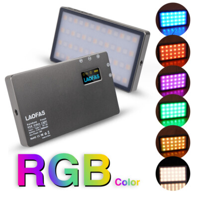with OLED Screen CRI95+ Accurate Color Aluminum Alloy Body 8 Functional Modes 2500k-8500k Adjustable LAOFAS Rainbow Fresh Full Color RGB LED Video Light Cold Shoe Adapter