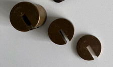 Vintage Scale Parts Set of 3 Hanging Brass Weights Cylinder 500 200 50 grams