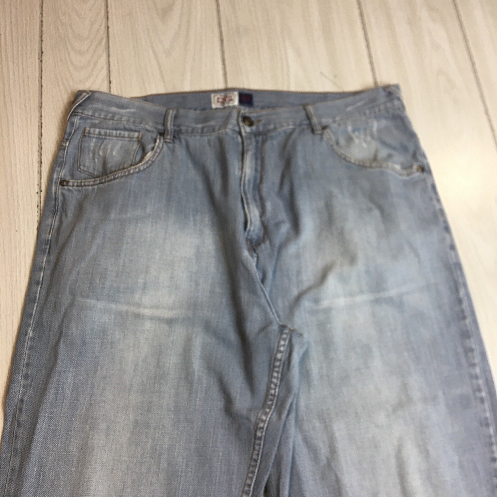 Vtg Phat Farm Baggy Wide Leg Jeans 40x32 Y2K Hip Hop Light Wash Men