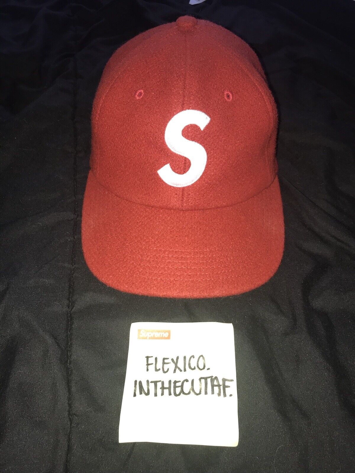 supreme S Logo Cap Red