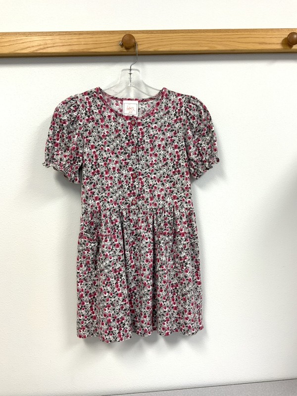 Vintage EBER Girls Short Sleeve Cotton Blend T Shirt Fabric Floral Dress Size 14