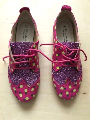 Manuela de Juan Glitter Girls Shoes 6 US, Hand made in Spain
