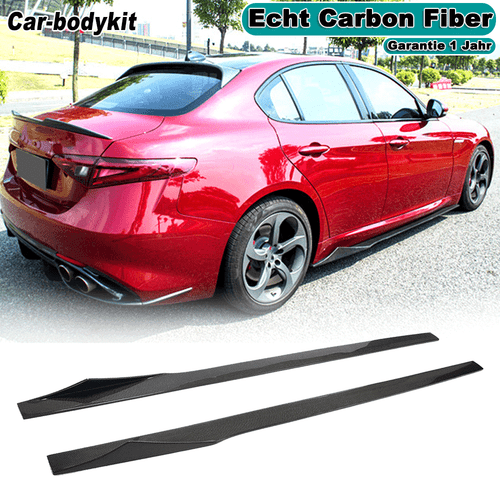 Carbon Seitenschweller Ansätze Side Skirts Spoiler Für Alfa Romeo Giulia 2017-20 - Bild 1 von 13