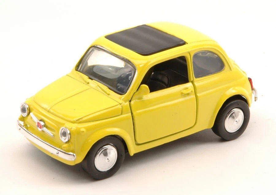 MODELLINO AUTO STATICO NEW RAY FIAT 500F 1965 GIALLO MODELLISMO SCALA 1:32 - Immagine 3 di 4