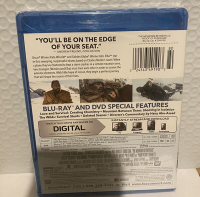 MOUNTAIN BETWEEN US NEW BLU-RAY/DVD No Slipcover Idris Elba Kate