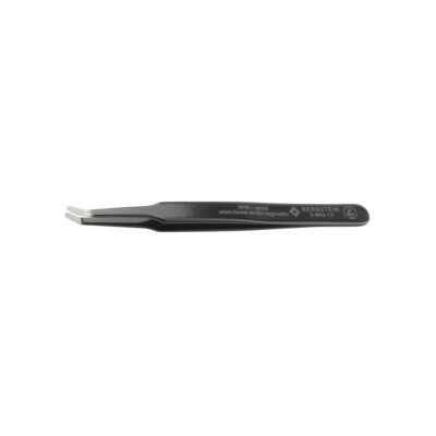 ESD Pinzette 125mm Form 2ac Edelstahl Winkel 30° ableitfähig,No. 5-862-13