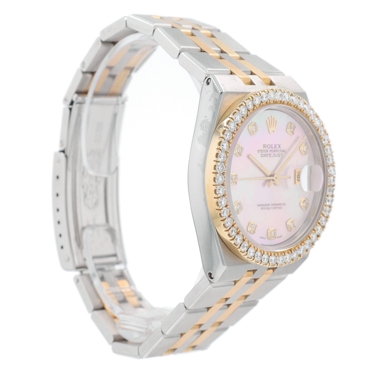 Rolex Datejust 17073 Two-Tone 18KY & SS White Diamond Dial & Bezel