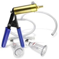 LeLuv Nipple Suction Vacuum Pump Padded ULTIMA Handle with Pair of Cylinders