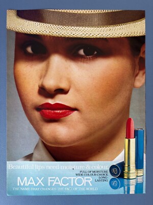 Max Factor Lippenstift Werbung 1979 ca. 20,8cm x 27,6cm
