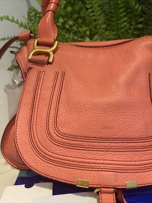 ハンドバッグ Chloe Antiqued Pink Leather Medium Marcie Handbag Auth.Chloe Marcie Shoulder Pink Calf Leather Medium Satchel