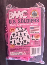 BMC Toys Plastic Army Women Pink Female Military Soldier Figures Made in USA