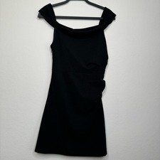 NWT Lulus Cheers to Us Black Off The Shoulder Bodycon Dress- Sz M