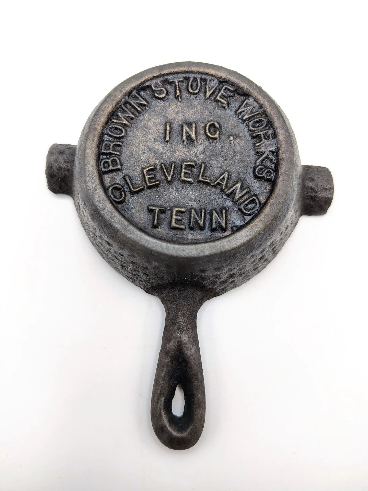 Cast Iron Mini Skillet Hammered Brown Stove Works Cleveland, Tenn Ashtray RARE
