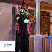LED Hexe Halloween Dekoration 180 Cm Animierte Augen
