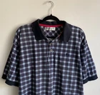 Authentic Luxury Vintage BURBERRYS Black Nova Check Cotton Polo T-Shirt XL