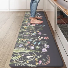 KIMODE Anti Fatigue Floor Mat, Cushioned Farmhouse Runner Rug, Non Slip, Memory