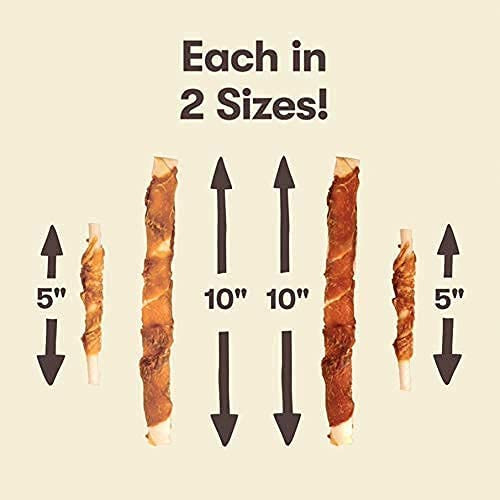 Pet 'n Shape Duck 'n Hide Twist Rawhide Dog Chews - Premium Durable Large 6 Pcs